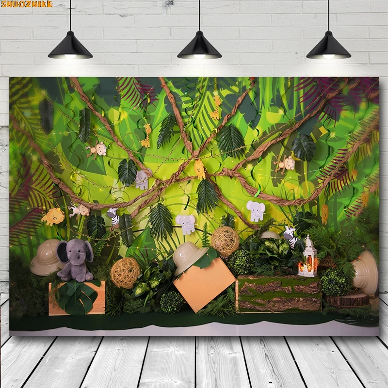 

Photography Background Spring Forest Balloon Girl Boy Birthday Party Decor Baby Cake Smash Portrait Backdrop for Photo Studio