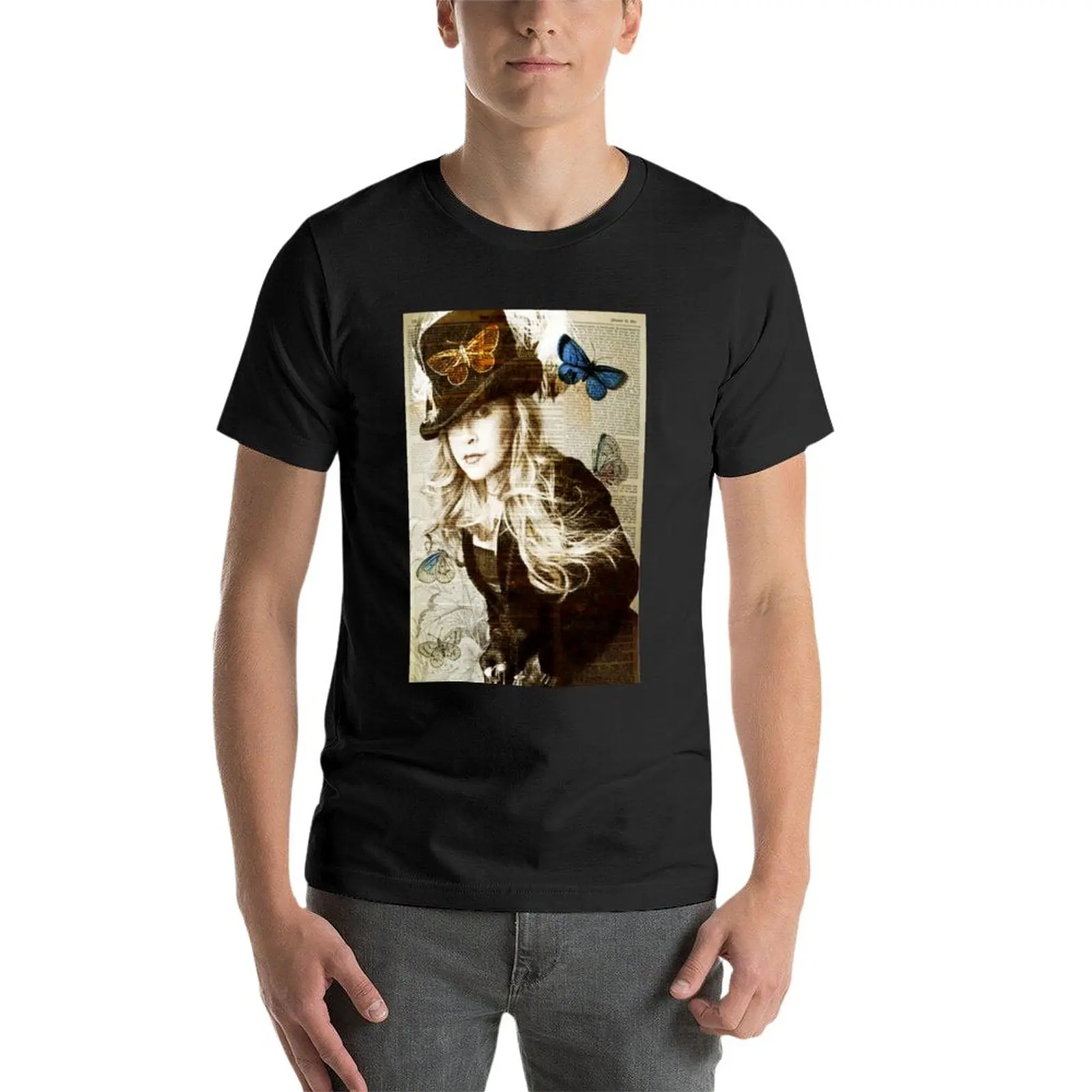 New Stevie Nicks T-Shirt Short t-shirt boys animal print shirt heavy weight t shirts for men