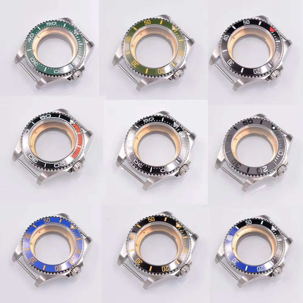 43mm Watch Case Fit NH35 NH36 NH35A ETA 2836 2824 Miyota 8215 DG2813 ST1612 movement Ceramic bezel Solid steel Sapphire glass