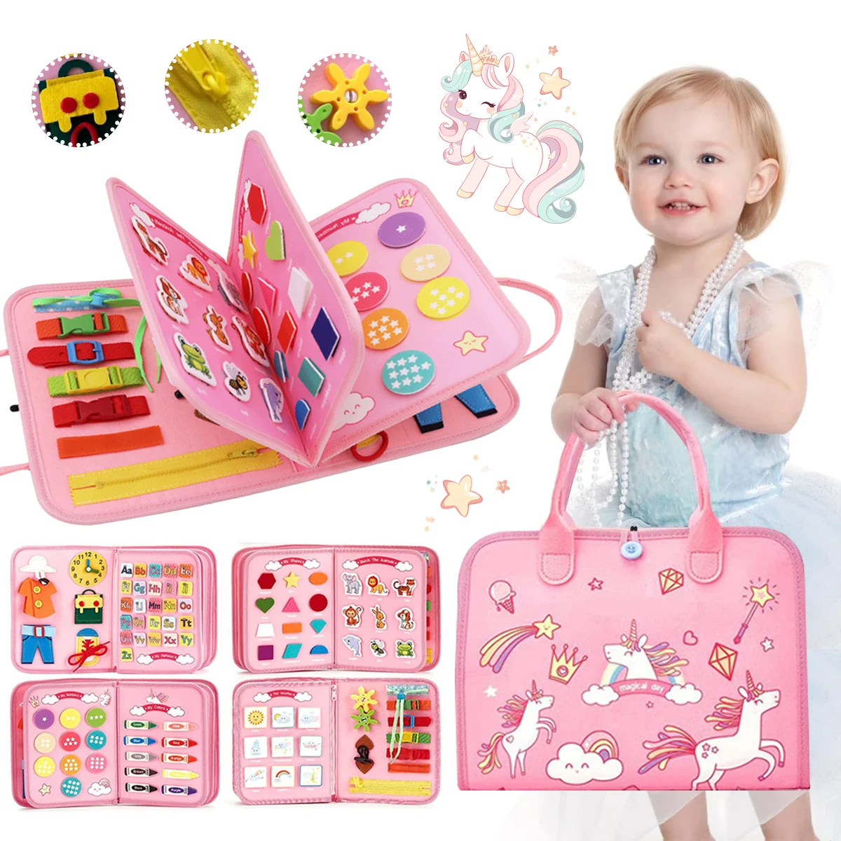 

Развивающая доска «Единорог», обучающая доска-перевертыш, детские развивающие игрушки-пазлы, игрушки для сортировки по форме, детская тактильная доска