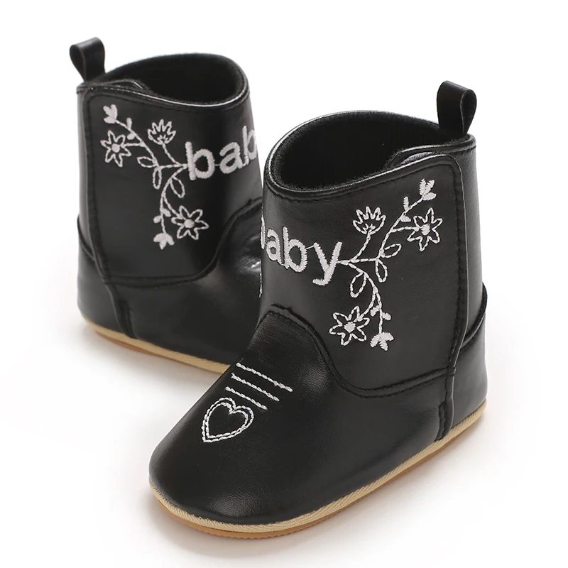 Baby Winter Boots With Rubber Soles Anti-slip Baby Western Style Denim Boots Baby Shoes 0-18Months