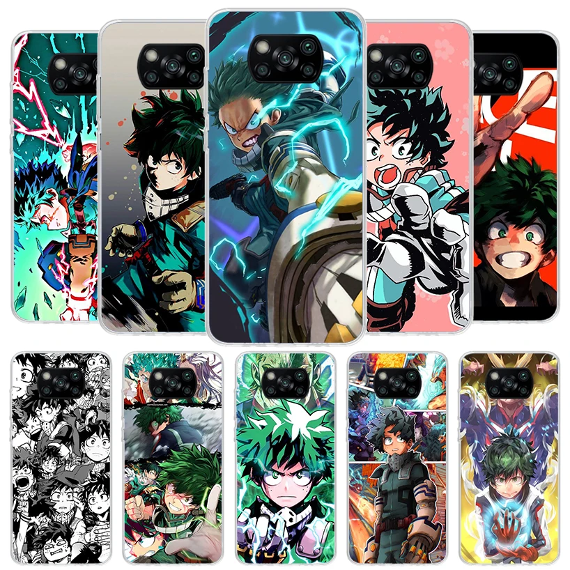 My Hero Izuku Deku Cover Phone Case For Xiaomi Poco X6 X5 X4 Nfc X3 Pro F6 F5 F4 Gt F3 F2 F1 M5S M4 M3 Soft Fundas Shell