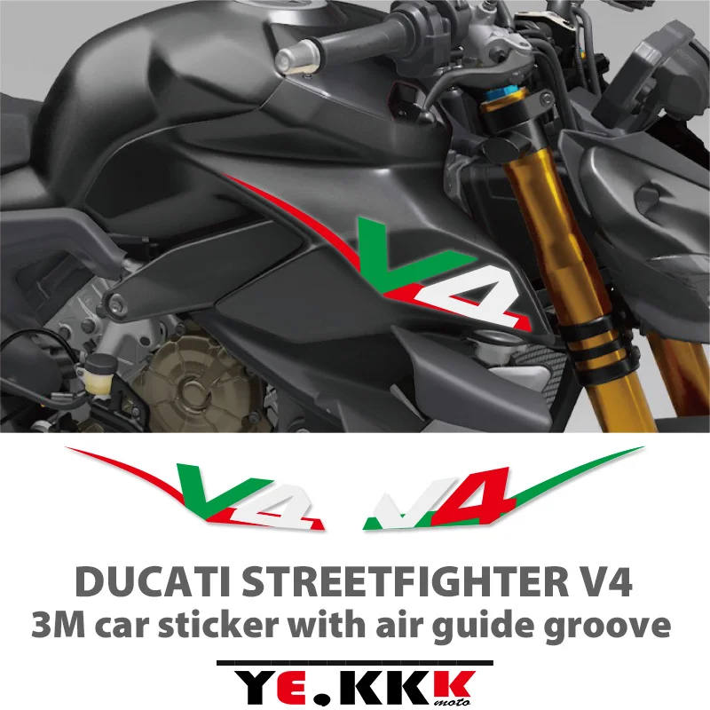 Side Panel 3M Sticker with Air Guide Groove Special Custom Style Decal Stickers High Quality For Ducati STREETFIGHTER V4