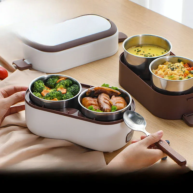 Electric heating lunch box for office workers, hot food and vegetable artifact for cooking and insulation, electric heating