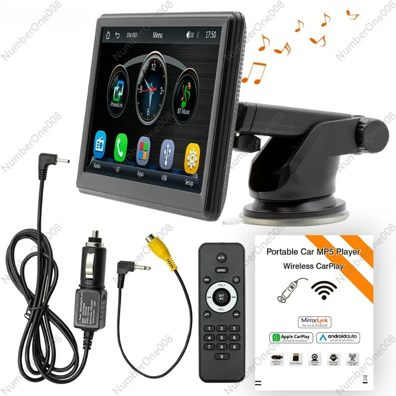 

7" Portable Wireless Carplay WIFI Radio Car Multimedia Player 1080P IPS Monitor Touch Screen Mp5 Radios Bluetooth No 1-din B500W