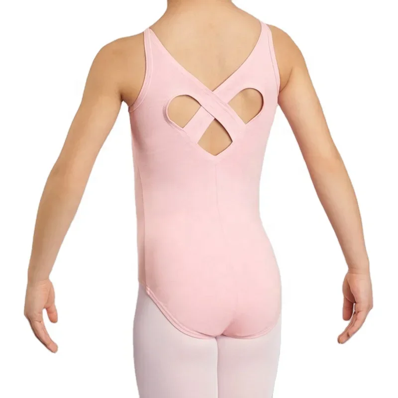 ผ้าฝ้ายSpandex Dance Uniform Classสวมใส่บัลเล่ต์Leotards Camisole SweetheartกลับUnitardโรงเรียนสตูดิโอหญิง