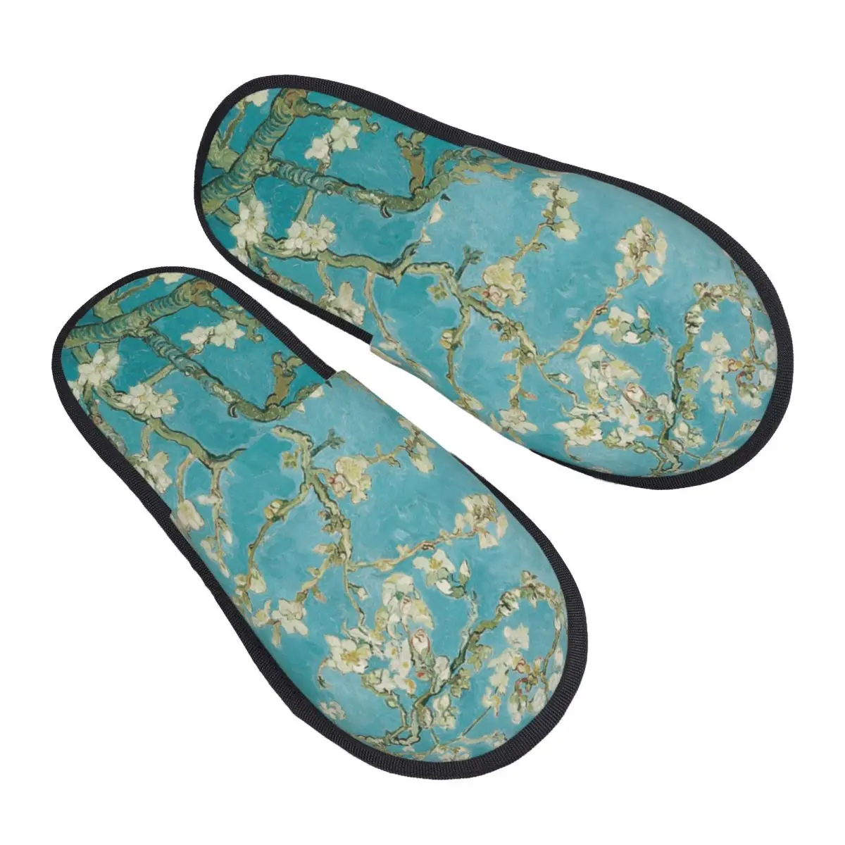 

Custom Almond Blossoms Vincent Van Gogh House Slippers Women Soft Memory Foam Shoes Flowers Cozy Warm Anti-Skid Slipper