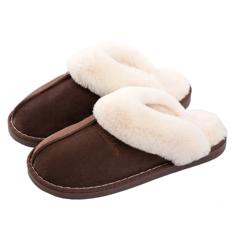 Big Size 47 Men Winter Slippers Furry Warm Home Shoes Men Couples house floor slides Slip On Footwear Comforty soft bedroom shoe