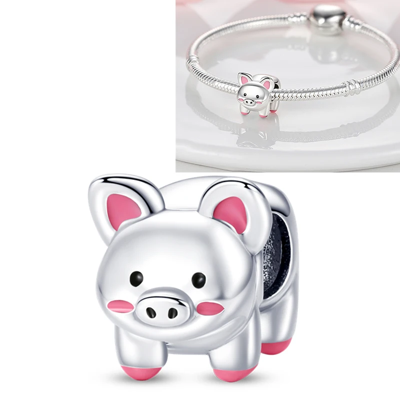 2026 Neuer Rosa Charm aus 925 Sterling Silber, Herz-Schleife-Parfüm-Rosen-Perlenanhänger, passend für europäische Armbänder, DIY, romantisches Geschenk für Frauen – Detail 8