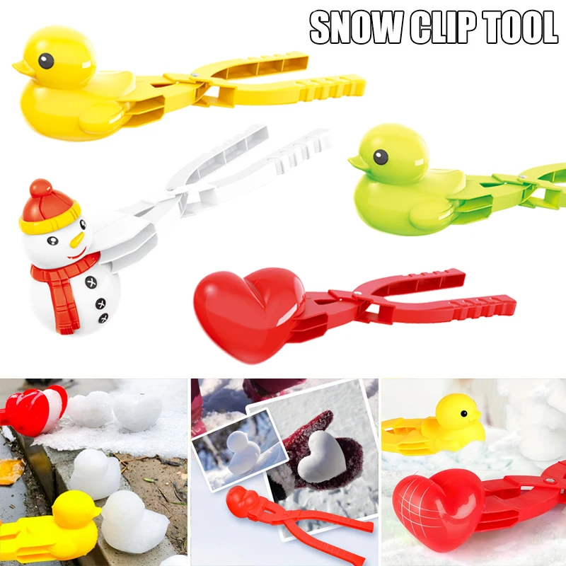 Clip per creatore di palle di neve a forma di anatra per bambini all'aperto in plastica invernale per sabbia da neve strumento per la lotta a palle di neve giocattoli sportivi divertenti all'aperto