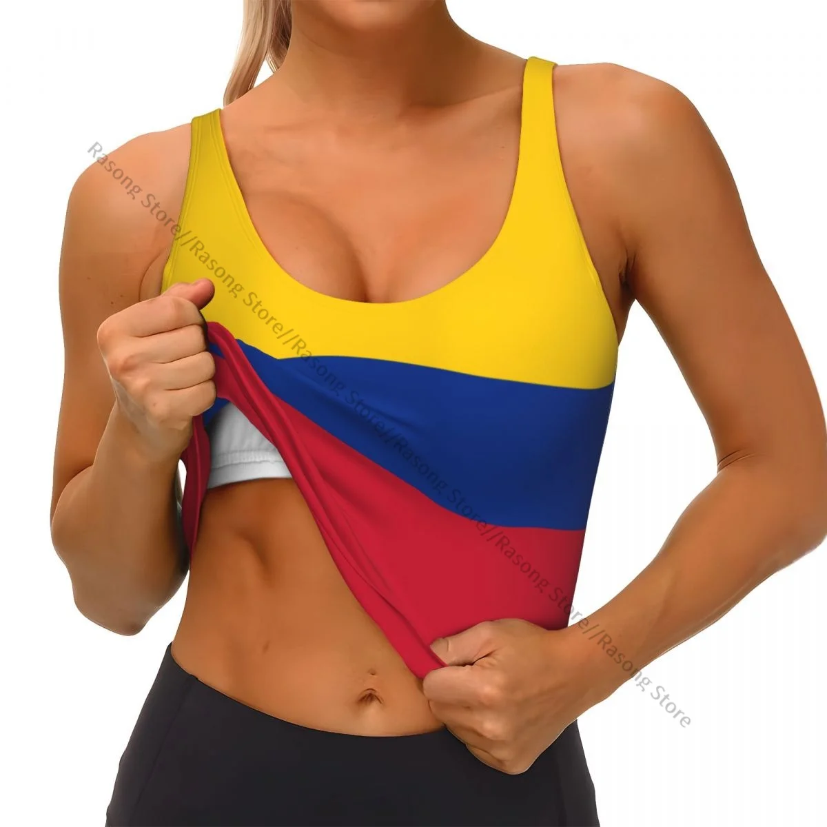 Yoga Vest Women Gym Sports Crop Tops Flag Of Colombia.svg Streetwear Workout Breathable Tank Top Female