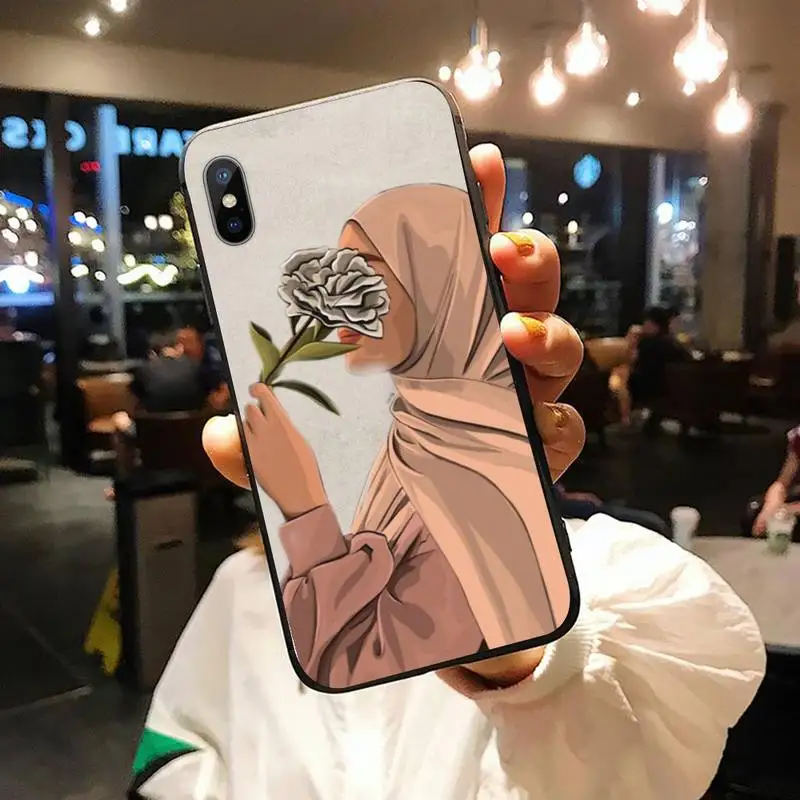 Muslimische arabische Hijab Mädchen Kunst Telefon Fall für iPhone 11 13 12 14 x xs xr pro max Mini plus Jungen Mädchen Abdeckung