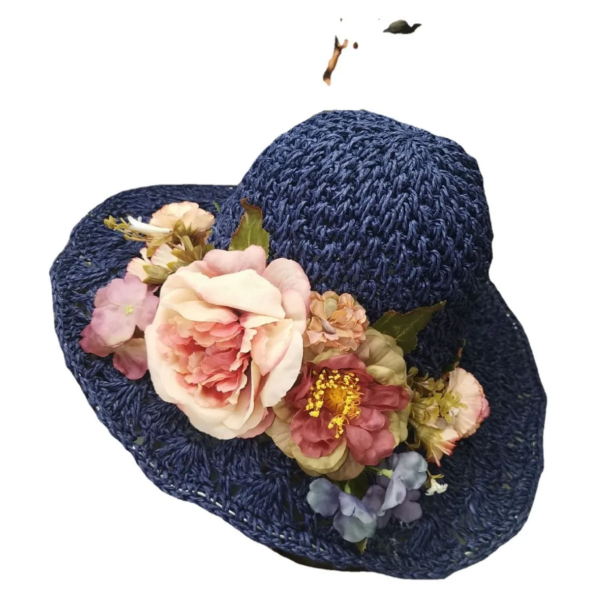 

2024 Design Forest Flower Floppy Bucket Hat Summer Spring Travel Sombreros De Mujer Straw Crochet Hat Chapéu De Praia Feminino