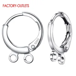 White Gold Color 10 PCs Earring Findings For DIY Super Nice Genuine 925 Sterling Silver Earrings Findings Jewelry Components