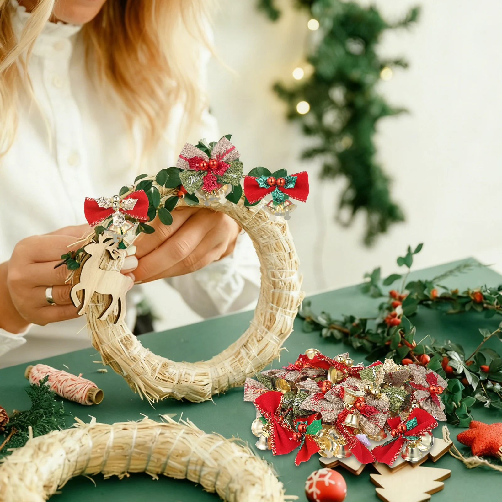 

25 шт., декор для рождественской елки, мини-подвески-колокольчики, износостойкие подвесные украшения «сделай сам» для рождественской вечеринки, домашнего фестиваля, ремесла