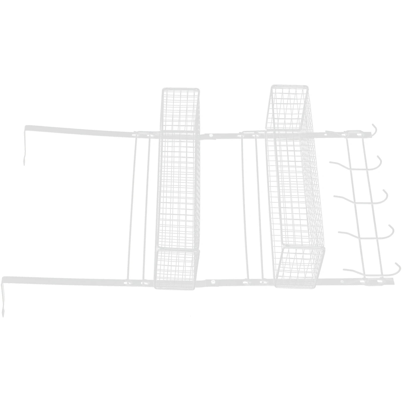 

Multi layer Hanging Basket 2 Layers Baskets 1 Hooks White Kitchen Storage ganizer Wall Rack Wire Mesh Vegetable Holder Side
