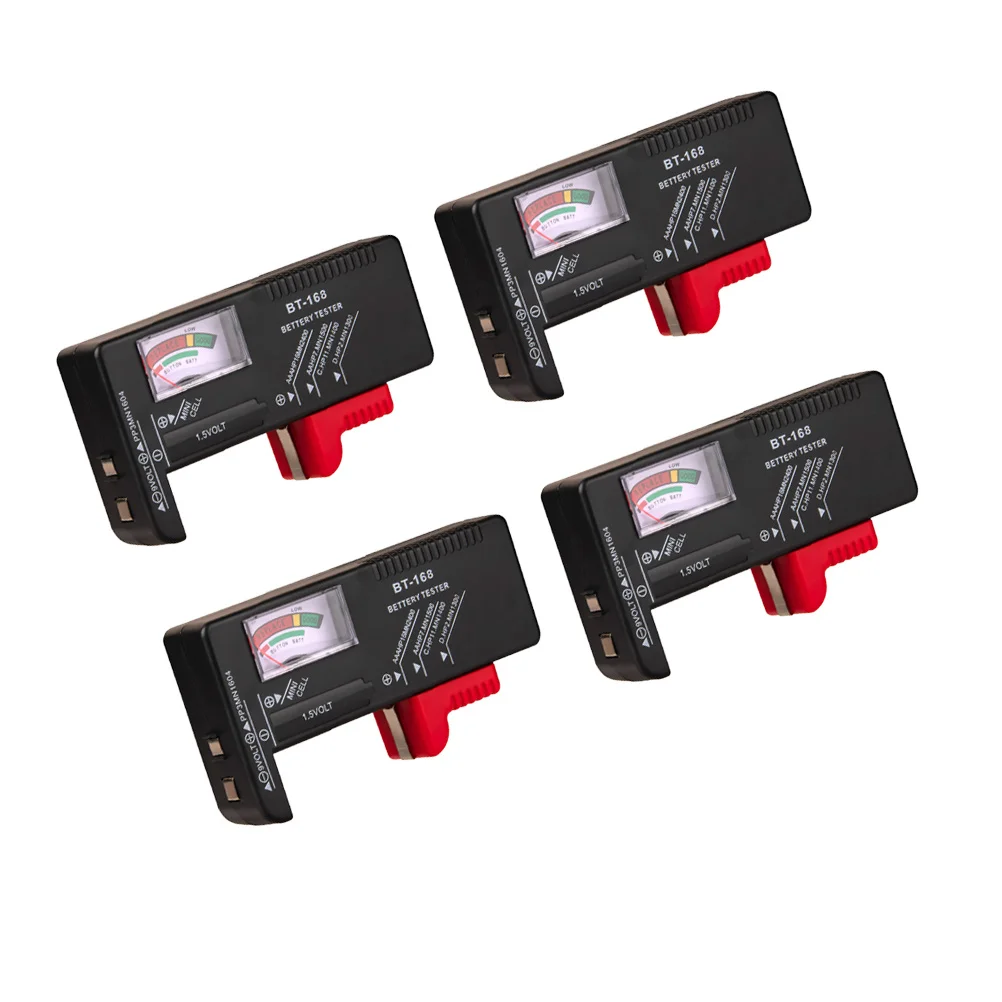 

4Pcs Tester Portable LCD Digital Checker Voltage Meter for 9V Aa Aaa Button Level Testing
