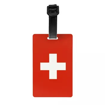 Bavullar için özel İsviçre İsviçre bayrağı bagaj etiketleri komik bagaj etiketleri gizlilik kapak kimlik etiketi