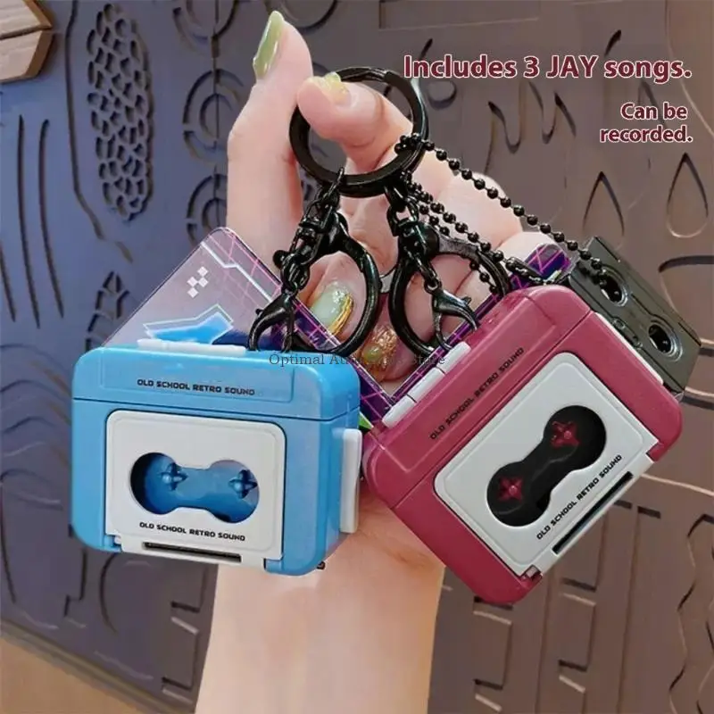 Kassetten-Diktiergerät-Schlüsselanhänger mit 15-Sekunden-Aufnahmefunktion für Musikliebhaber