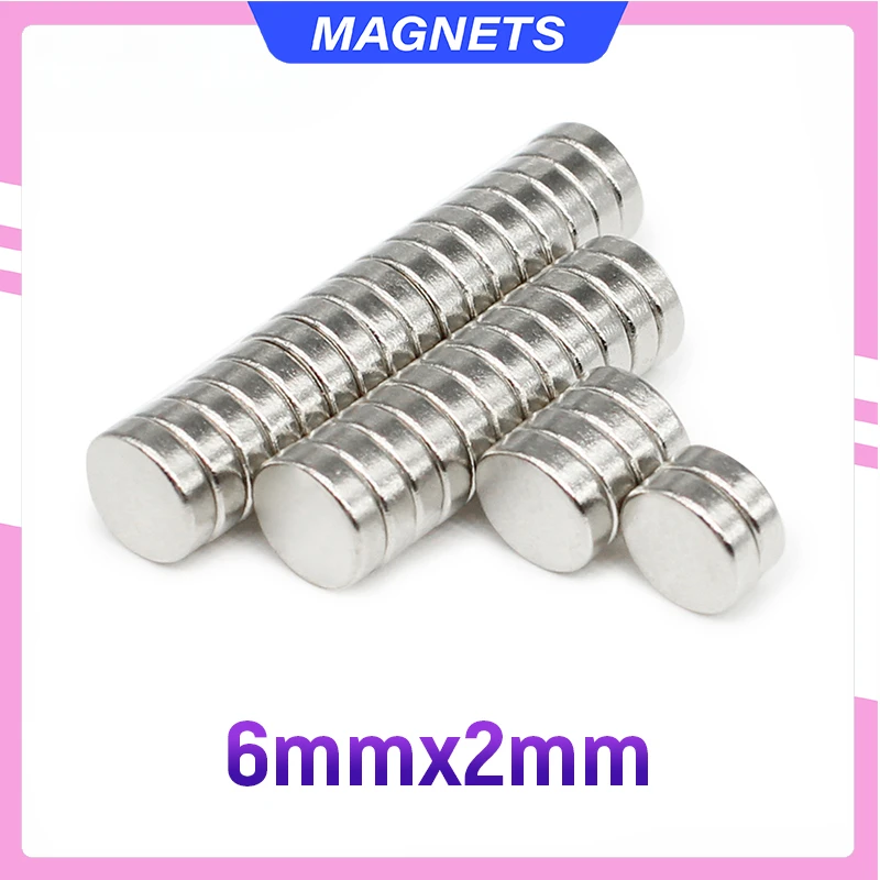 50/100/200/300/500/1000PCS 6x2 Mini Small Round Magnets Strong 6mm x 2mm N35 Circular Permanent Neodymium Magnet Disc 6x2mm 6*2