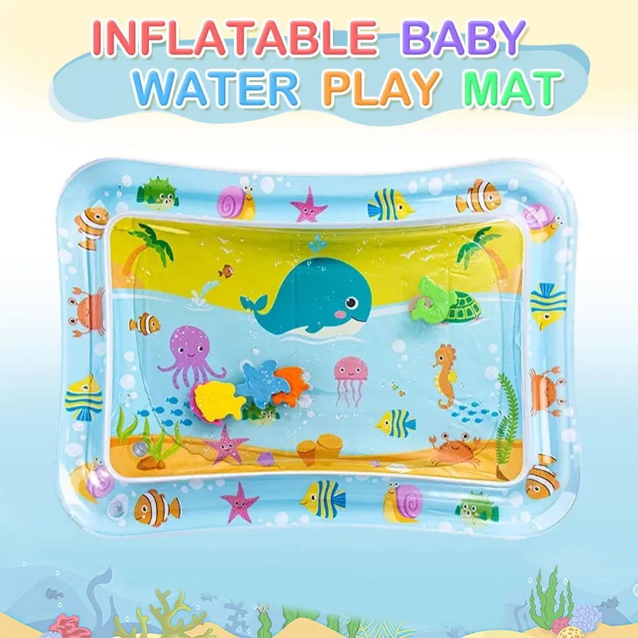 Baby Water Play Mat Inflatable Cushion PVC Infant Tummy Time Toddler Water Pad For Kids Early Education Developing Activity Toys