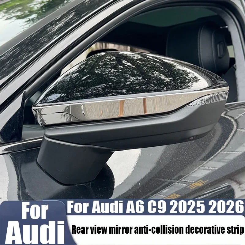 Rear view mirror anti-collision decorative strip left-hand drive car exterior decoration accessories For Audi A6 C9 2025 2026