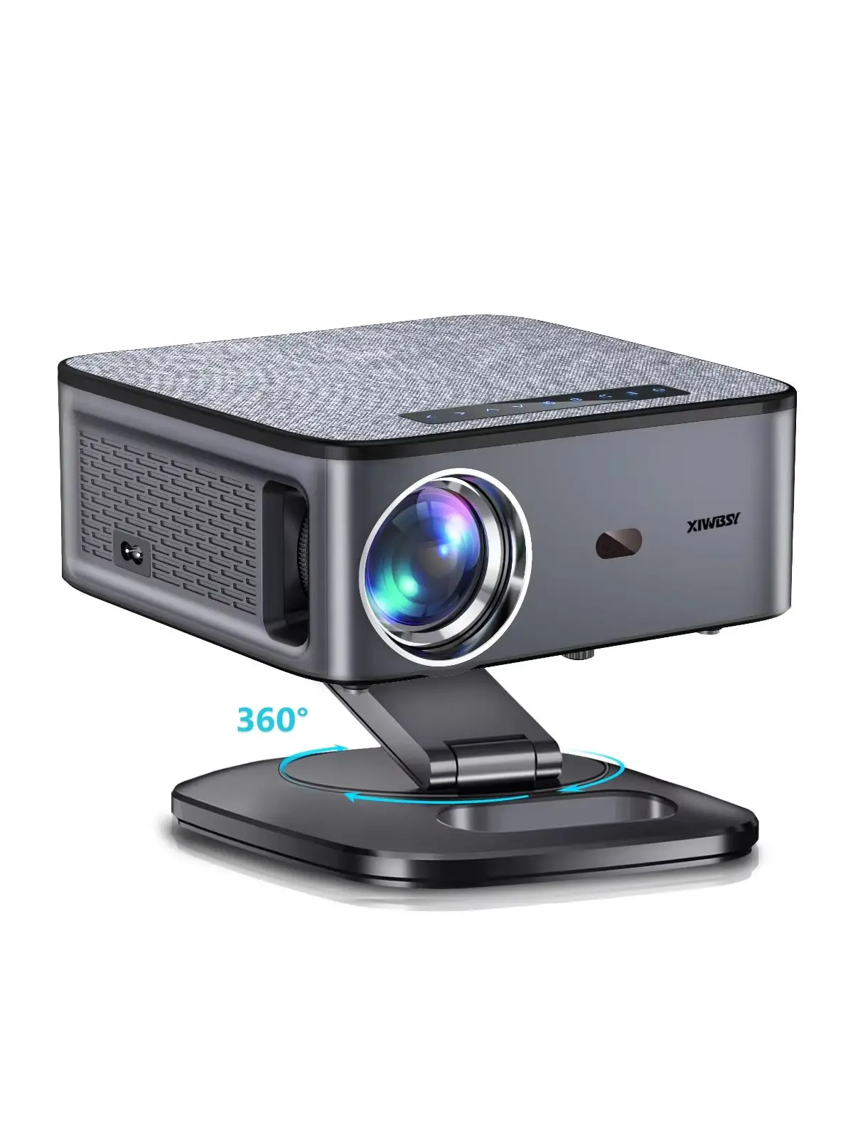XIWBSY T08 Plus Offizieller Google TV Projektor mit 360°-Funktion °   Drehbarer Ständer, 3200 ANSI Native 1080P, 4K-Unterstützung, Autofokus, automatische Trapezkorrektur, WiFi 6, Bluetooth 5.4,