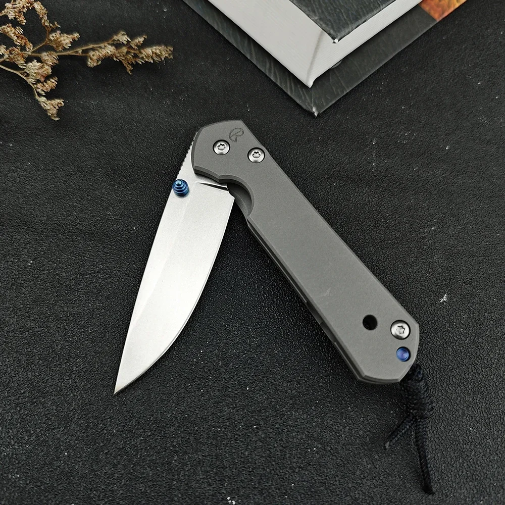 Chris Reeve Folding Knife, Multi-tools EDC Titanium Alloy Handle Pocket Knives, Camping Survival Tactical D2 Blade Knife