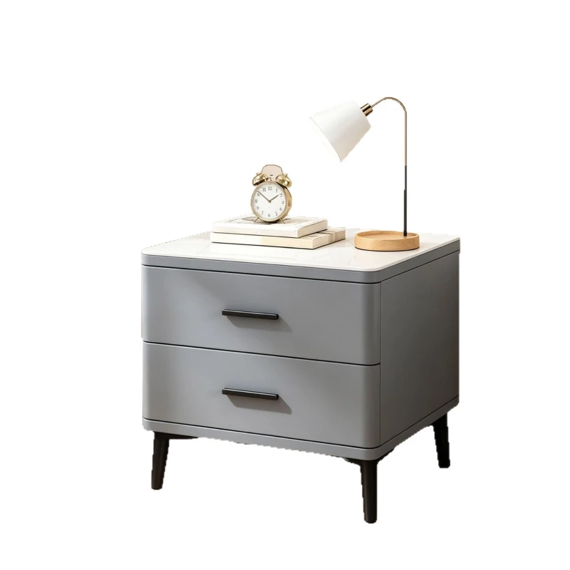 All solid wood slate, modern simple bedside table, environmentally friendly paint baking cabinet