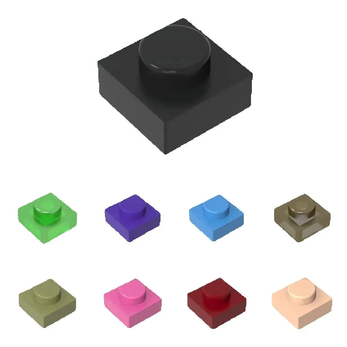 10PCS MOC Puzzle Particle High-Tech 3024 1x1 Plate Building Blocks Kit Board Light Panel Bricks Toy Children Dropshipping Gifts