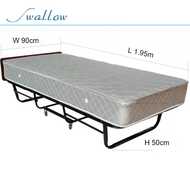 Robust Single Metal Folding Bed with Mattress Convenient Compact Solution for Comfortable Sleep