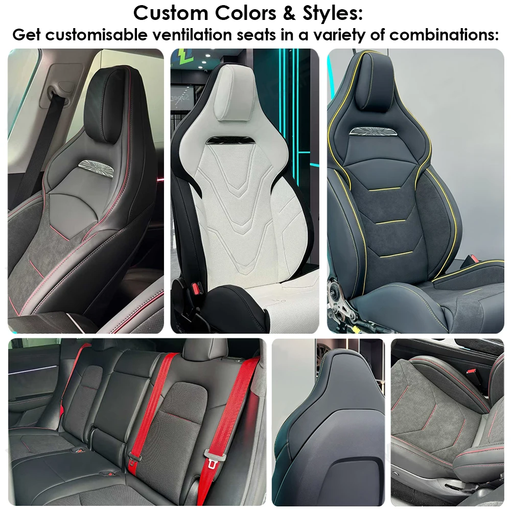 CSSBOON Model 3 Performance Ventilated Seats Cushion Cover for Tesla Model 3 Y Juniper 2016-2026 Sports Comfortable Cushion