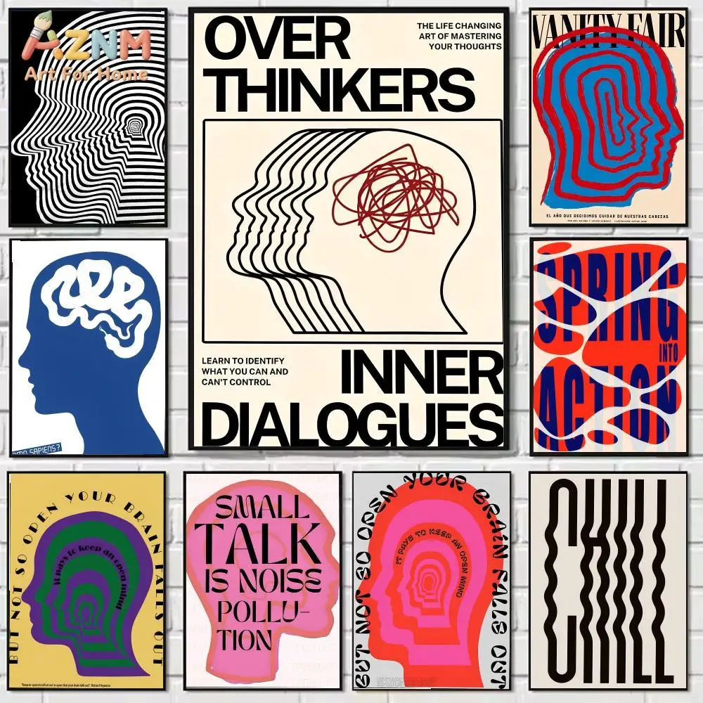 

Настенный художественный принт AZNM «Психоделический мозг», безрамный постер-иллюстрация «Перемысливчики», модный постер для стен на тему психического здоровья