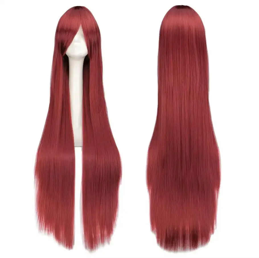 Game Honkai Impact 3 Eden Cosplay Wig Long Straight Wine Red Heat Resistant Synthetic Wigs Halloween  Party Role Play