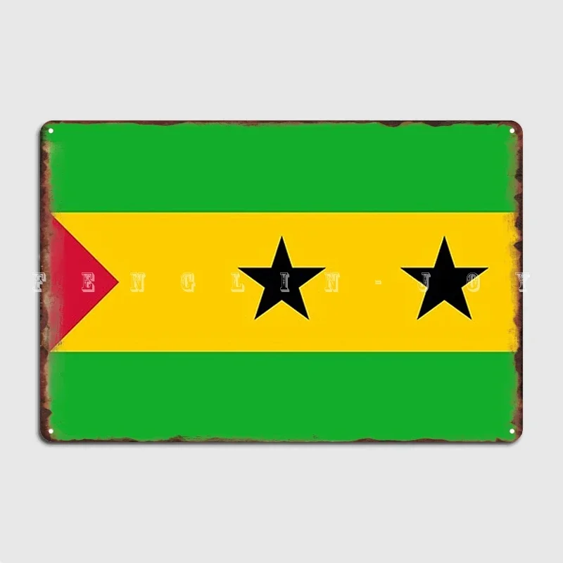 São Tomé And Príncipe Flag Metal Sign Club Club Bar Create Plaques Tin Sign Poster