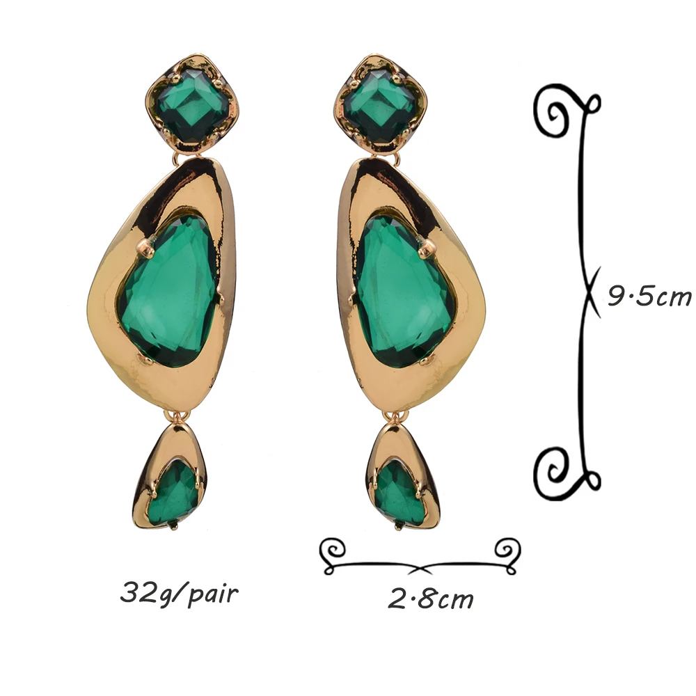 Exaggerated Crystal Drop Earring For Women Trendy Geometric Piercing Earrings Jewelry Accessories Brincos