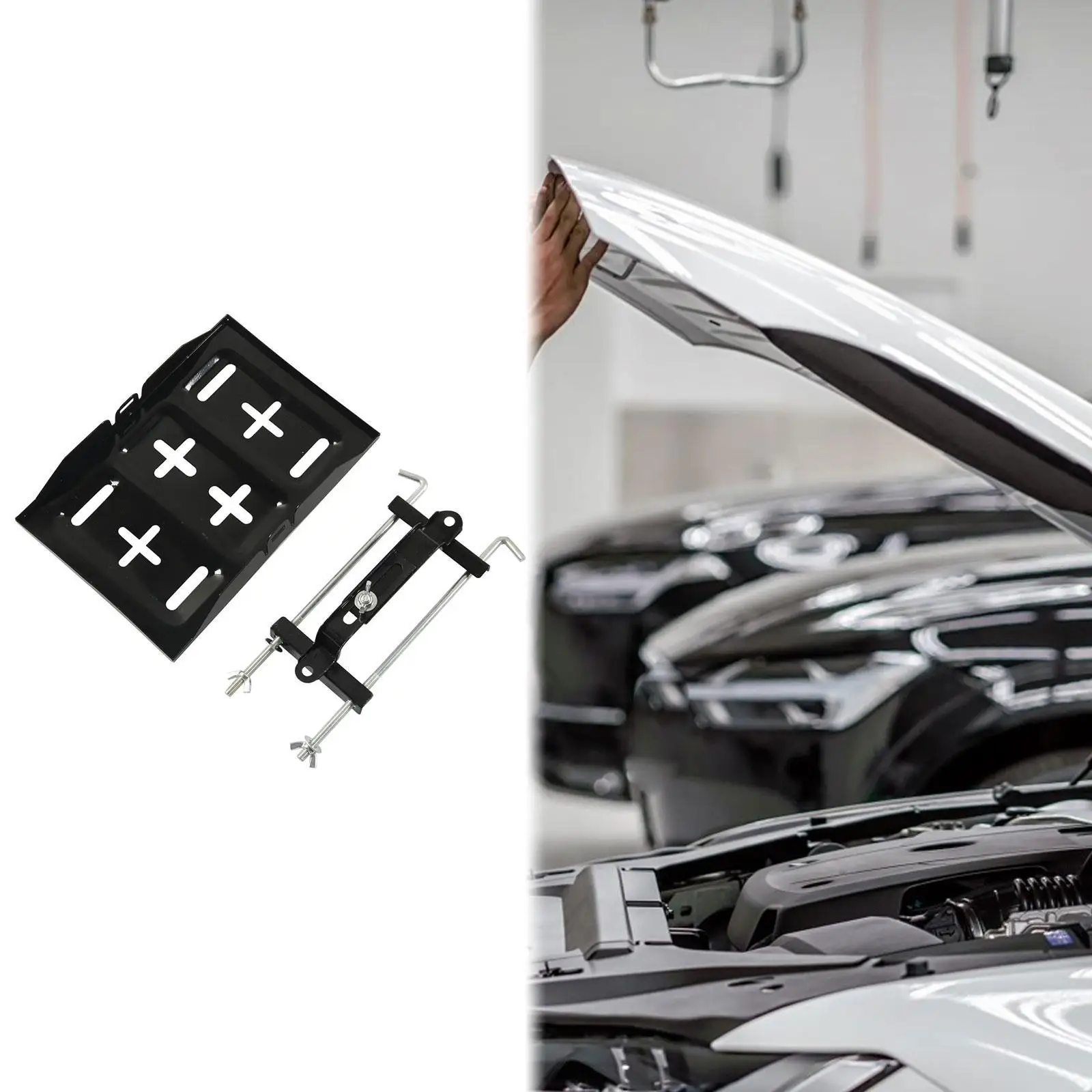 

Generic Battery Hold Down Tray Set Tie Down Holder Spare Parts Sturdy Black Storage Holder for Automobile Marine Boat