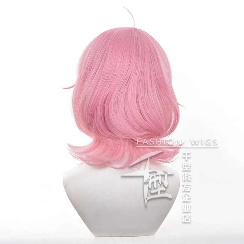 Anime Dandadan Aira Shiratori Cosplay Pruiken Roze Korte 35 cm Synthetisch Haar Shiratori Aira Halloween Christmas Party Haar + Pruik cap