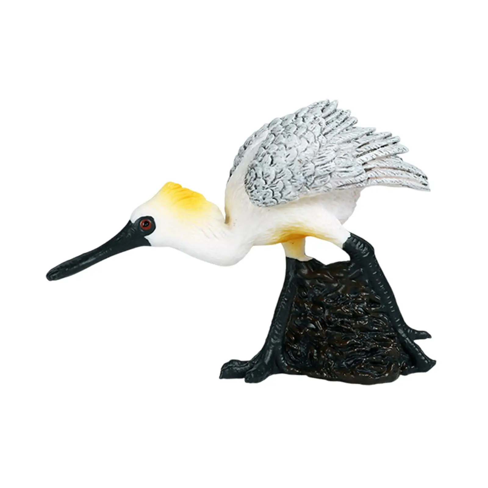 Mini Black Faced Spoonbill Figurine Animal Statue Toy for Children Ages 3+