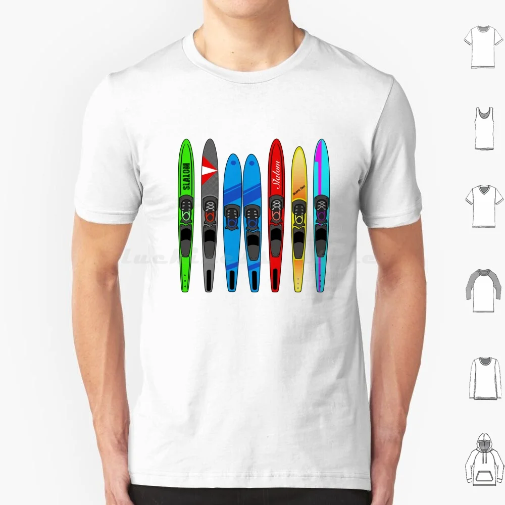 Camiseta de Grande Tamanho com Estampa de Esqui Aquático, 100% Algodão, para Wakeboarding, Esportes Aquáticos, Esqui Aquático, Wake Skate, Surf e Snowboard
