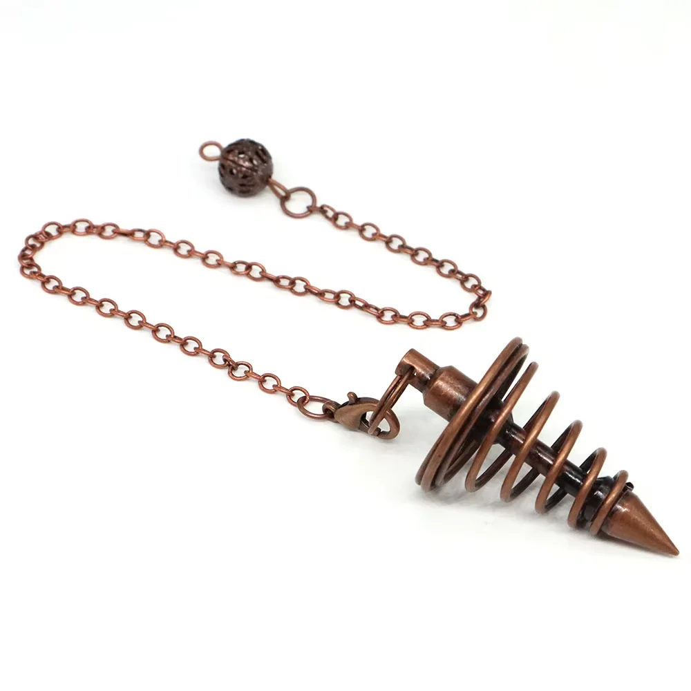 Copper Metal Pendulum for Divination Energy Reiki Healing Dowsing Wicca Balancing Pointed Cone Pendant Pendulums