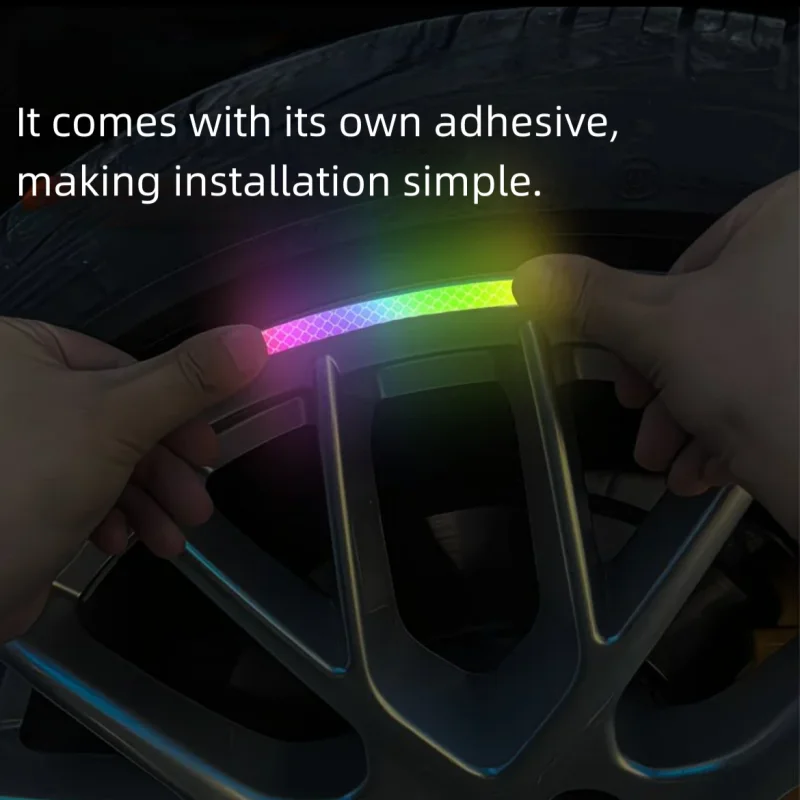 20PCS Glow in The Dark Bike Stickers, Rainbow Reflective Wheel Decals for Night Safety, Fit Bicycle Moto Motorcycle - view 4