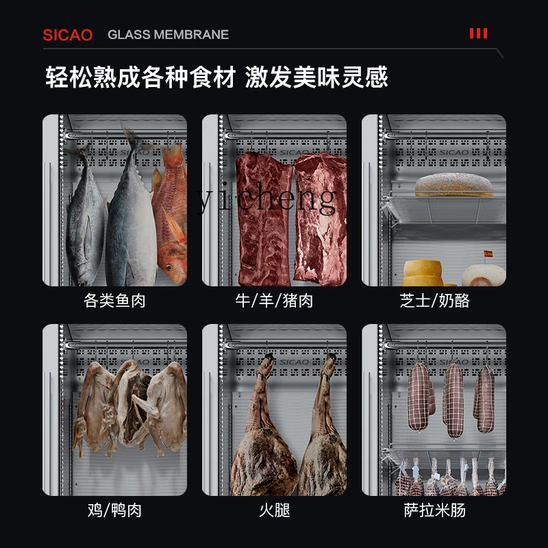 XL خزانة شريحة لحم للشيخوخة الجافة خزانة عرض عالية الجودة خزانة الشيخوخة محلية الصنع تفريغ الأحماض المنزلية