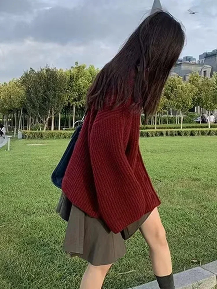 Nova moda manga longa malha cardigan camisola feminina outono inverno casual solto casaco 2025 outono elegante malhas