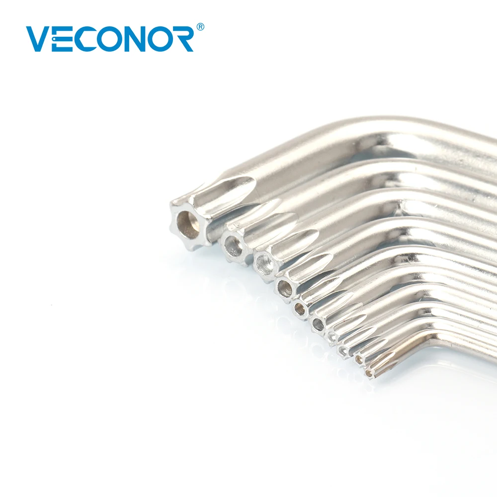 Veconor Durable Metric Torx Chrome Vanadium Key Star Wrench Hand Tools Screwdriver T10 T15 T20 T25 T27 T30 T40 T45  T50