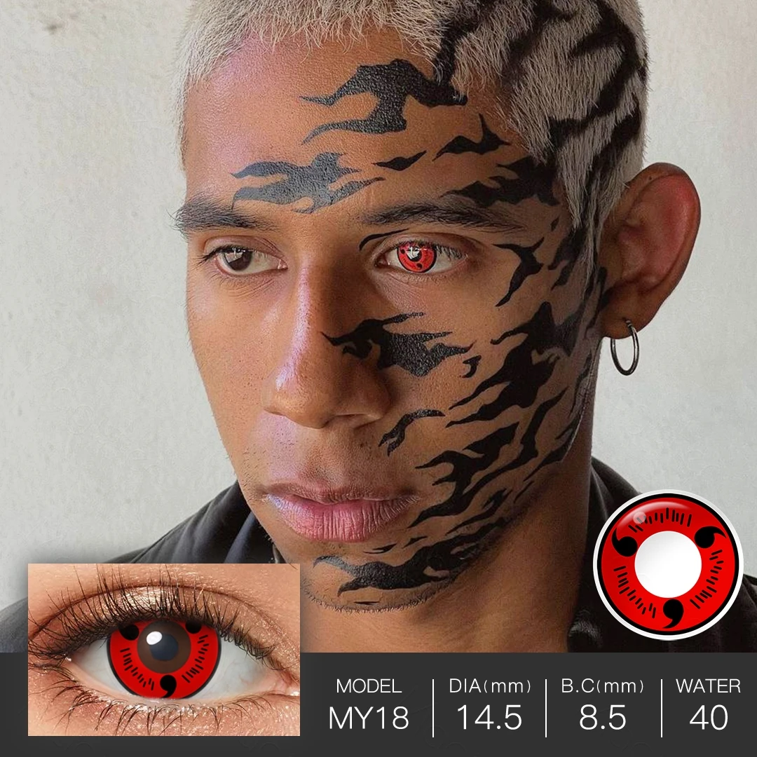 Halloween Contact Lenses Sharingan Eye Cosplay Contact Lenses For Eyes  Red Black Colored Contact Lenses Anime Accessories