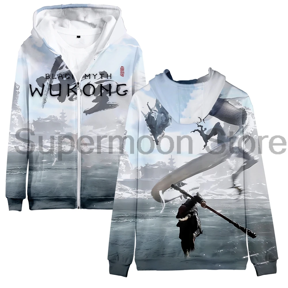 Black Myth Wukong Hoodie 2024 Hot Game Zipper Sweatshirts Long Sleeve Streetwear Women Men 3D Harajuku Clothes