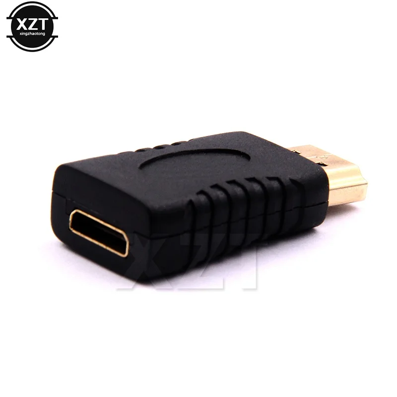 Gold Plated to Mini HDMI-compatible Adapter Male to Female Converter for HDTV Full 1080p HDTV Camcorder