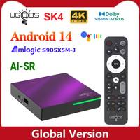 UGOOS SK4 Android 14.0 TV BOX Amlogic S905X5M-J Android 14 Set Top Box 4G64G Support Dolby Vison Audio AI-SR AV1 2T2R WiFi6 BT