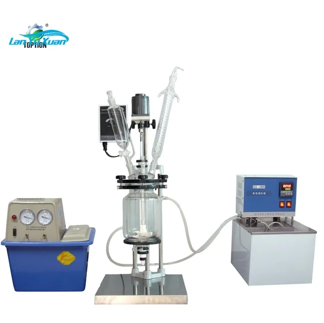 

250 ml glass reactor jacketed double layer with agitator